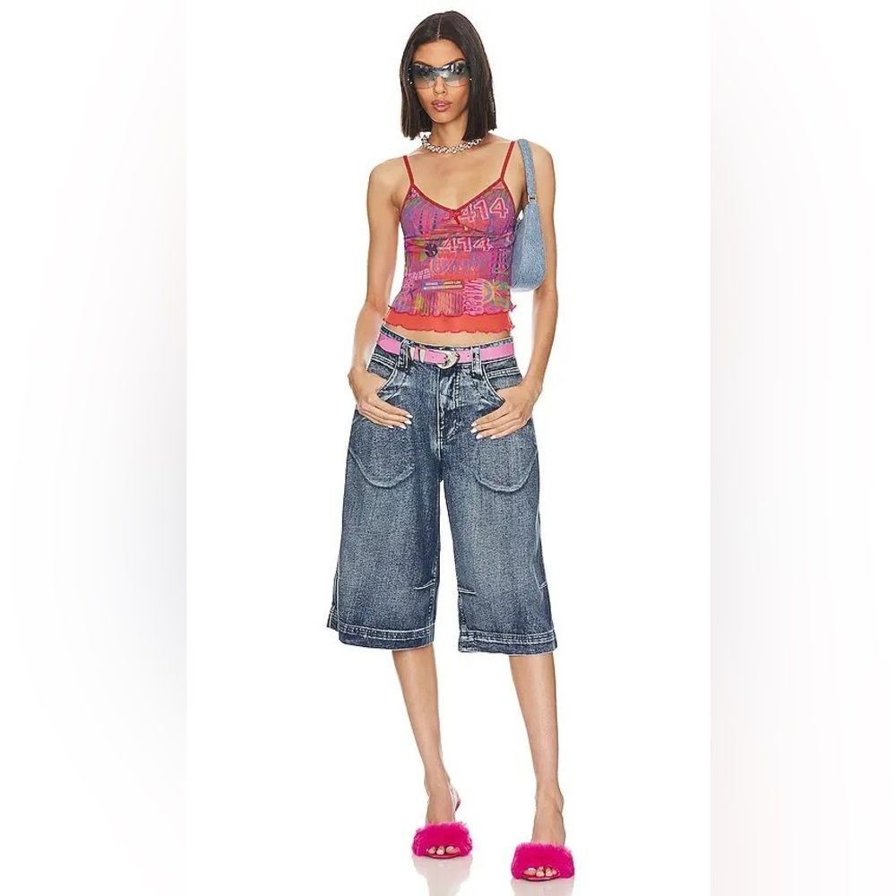 Jaded London Axle Jorts in denim blue